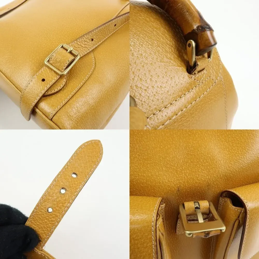 Gucci Bamboo Calfskin Backpack Yellow